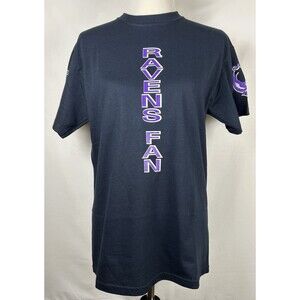 Baltimore Raven's Fan Men's Medium T-shirt Black Purple Graphic 100% Cotton